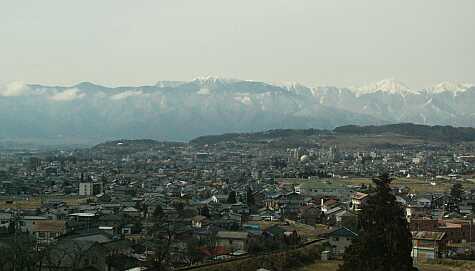 美ヶ原温泉のホテルから、北アルプスの山並み　　04.3.3の画像