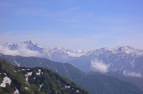 剱・立山連峰を望む　　　“馬の背”付近　　　07.6.16の画像