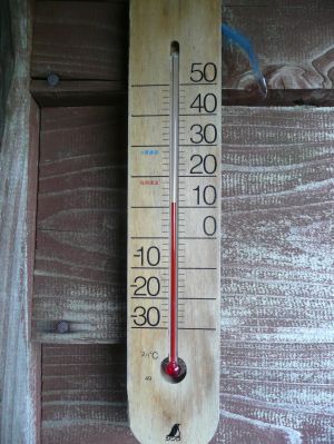 朝6時の気温は、10℃ 6時半で11℃程 写真